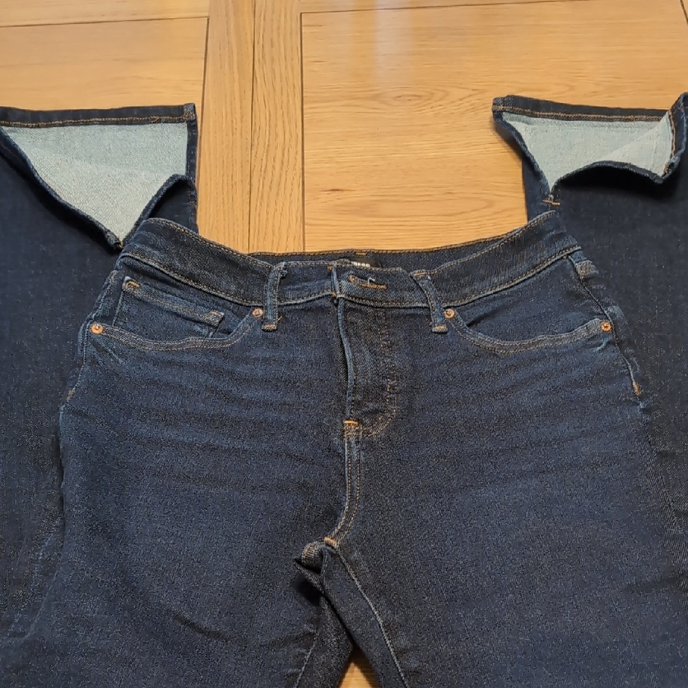 Express Dark Blue Straight Leg Jeans